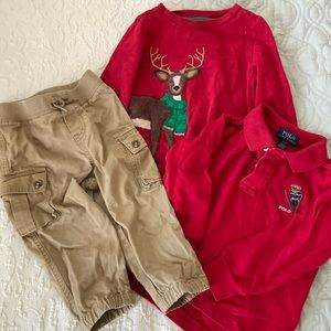 Ralph Lauren Cargo pants, Polo shirt and Calss Club deer shirt bundle